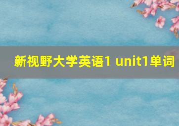 新视野大学英语1 unit1单词